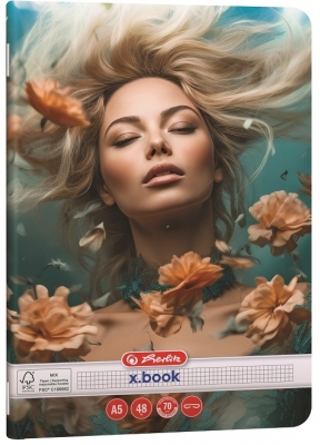 Caiet Herlitz A5, 48 file, patratele, colturi rotunjite, motiv Beauty, diverse modele